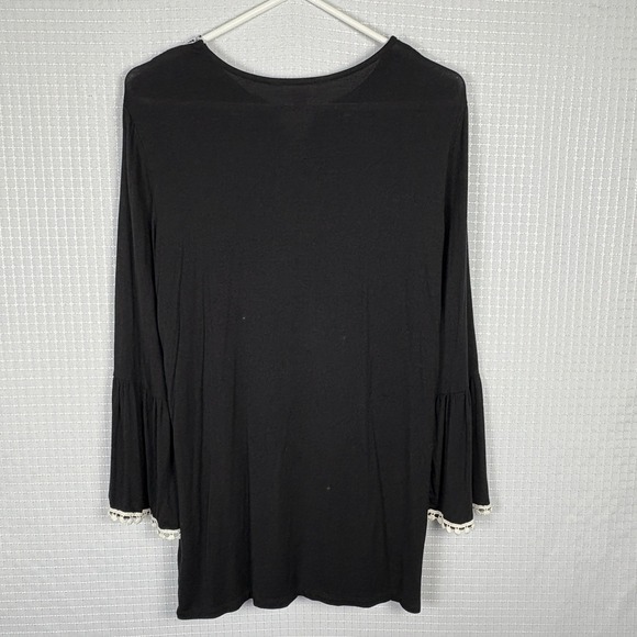 Krazy Cat Emboidered Boho Top Womens Small Dark Cottagecore Fairy Hippie Prairie - Picture 2 of 8